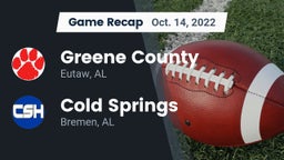 Recap: Greene County  vs. Cold Springs  2022