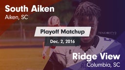 Matchup: South Aiken vs. Ridge View  2016