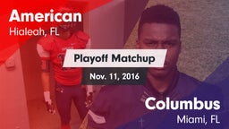 Matchup: American vs. Columbus  2016