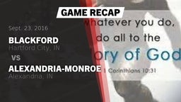 Recap: Blackford  vs. Alexandria-Monroe  2016