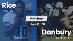 Matchup: Rice vs. Danbury  2017