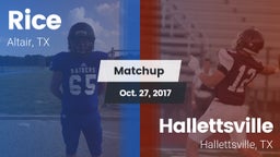 Matchup: Rice vs. Hallettsville  2017
