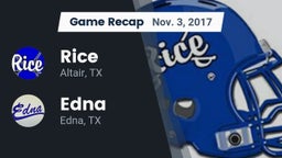 Recap: Rice  vs. Edna  2017