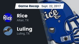 Recap: Rice  vs. Luling  2017