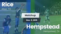 Matchup: Rice vs. Hempstead  2018