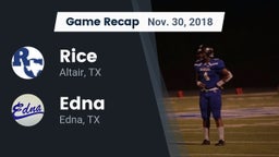 Recap: Rice  vs. Edna  2018