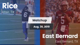 Matchup: Rice vs. East Bernard  2019