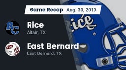 Recap: Rice  vs. East Bernard  2019