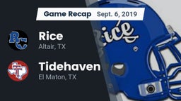 Recap: Rice  vs. Tidehaven  2019