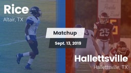 Matchup: Rice vs. Hallettsville  2019