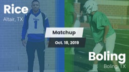 Matchup: Rice vs. Boling  2019