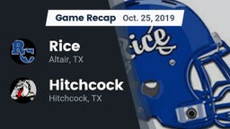 Recap: Rice  vs. Hitchcock  2019