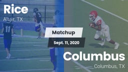 Matchup: Rice vs. Columbus  2020
