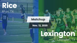 Matchup: Rice vs. Lexington  2020
