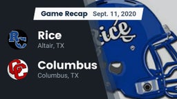 Recap: Rice  vs. Columbus  2020