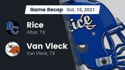 Recap: Rice  vs. Van Vleck  2021