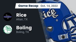 Recap: Rice  vs. Boling  2022