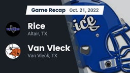 Recap: Rice  vs. Van Vleck  2022
