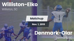 Matchup: Williston-Elko vs. Denmark-Olar  2019