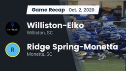 Recap: Williston-Elko  vs. Ridge Spring-Monetta  2020