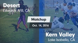 Matchup: Desert  vs. Kern Valley  2016