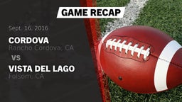 Recap: Cordova  vs. Vista del Lago  2016