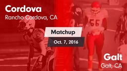 Matchup: Cordova vs. Galt  2016