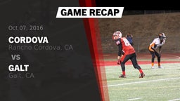 Recap: Cordova  vs. Galt  2016