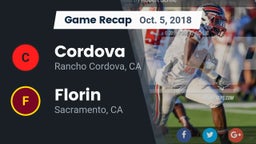 Recap: Cordova  vs. Florin  2018