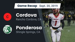 Recap: Cordova  vs. Ponderosa  2019