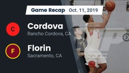Recap: Cordova  vs. Florin  2019