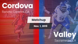 Matchup: Cordova vs. Valley  2019