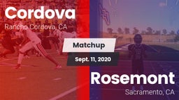 Matchup: Cordova vs. Rosemont  2020