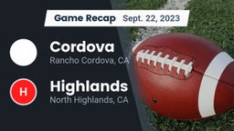 Recap: Cordova  vs. Highlands  2023