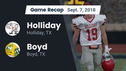 Recap: Holliday  vs. Boyd  2018