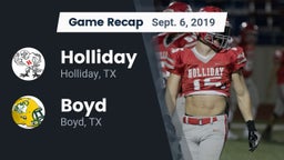 Recap: Holliday  vs. Boyd  2019