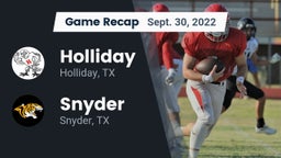 Recap: Holliday  vs. Snyder  2022