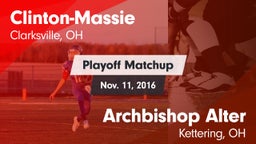 Matchup: Clinton-Massie vs. Archbishop Alter  2016