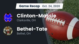 Recap: Clinton-Massie  vs. Bethel-Tate  2020