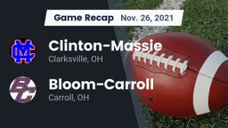 Recap: Clinton-Massie  vs. Bloom-Carroll  2021