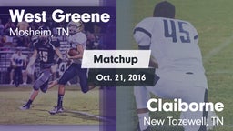 Matchup: West Greene vs. Claiborne  2016