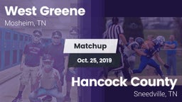 Matchup: West Greene vs. Hancock County  2019