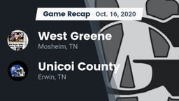 Recap: West Greene  vs. Unicoi County  2020