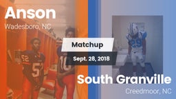 Matchup: Anson vs. South Granville  2018
