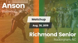 Matchup: Anson vs. Richmond Senior  2019