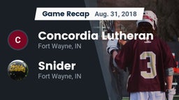 Recap: Concordia Lutheran  vs. Snider  2018