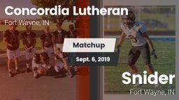 Matchup: Concordia Lutheran vs. Snider  2019