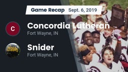 Recap: Concordia Lutheran  vs. Snider  2019