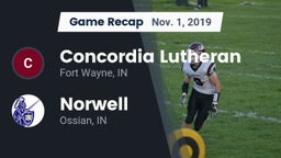 Recap: Concordia Lutheran  vs. Norwell  2019
