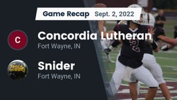 Recap: Concordia Lutheran  vs. Snider  2022